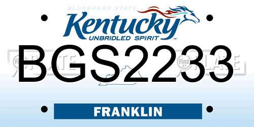 BGS2233 Kentucky License Plate