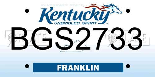 BGS2733 Kentucky License Plate