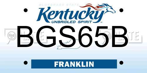 BGS65B Kentucky License Plate