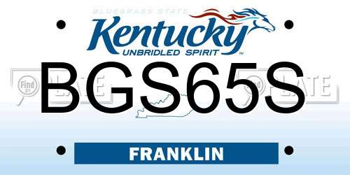 BGS65S Kentucky License Plate