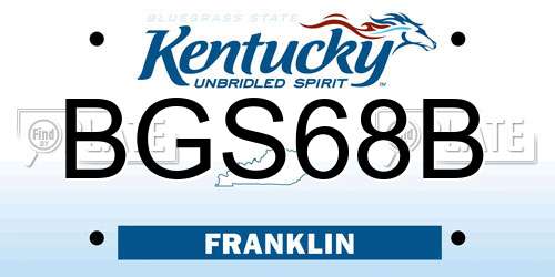 BGS68B Kentucky License Plate
