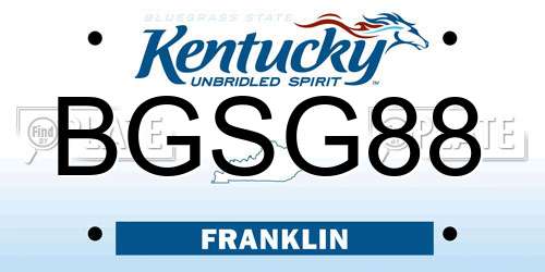 BGSG88 Kentucky License Plate