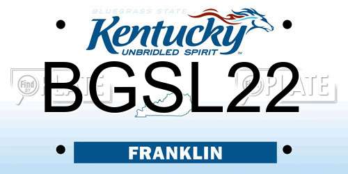 BGSL22 Kentucky License Plate