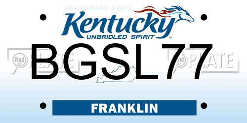 BGSL77 Kentucky License Plate