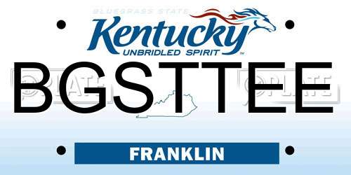 BGSTTEE Kentucky License Plate