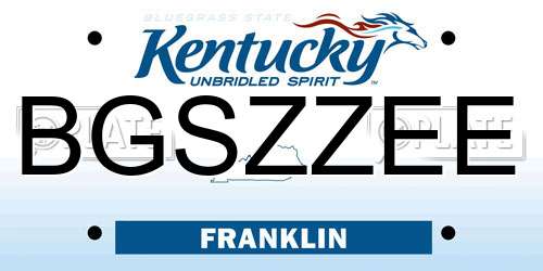 BGSZZEE Kentucky License Plate