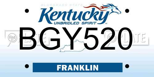 BGY520 Kentucky License Plate