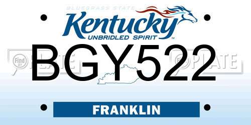 BGY522 Kentucky License Plate