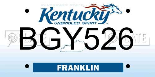 BGY526 Kentucky License Plate