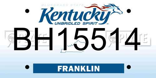 BH15514 Kentucky License Plate