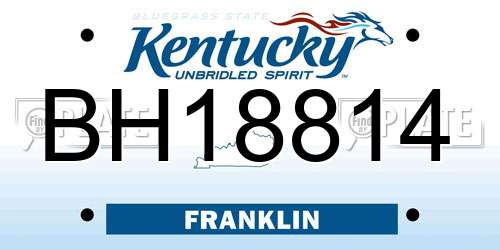 BH18814 Kentucky License Plate