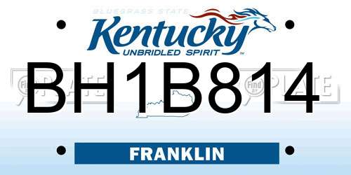 BH1B814 Kentucky License Plate