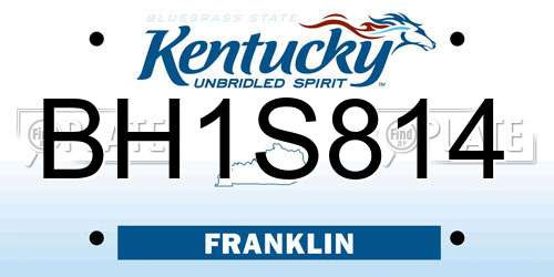 BH1S814 Kentucky License Plate