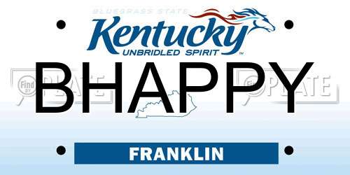 BHAPPY Kentucky License Plate