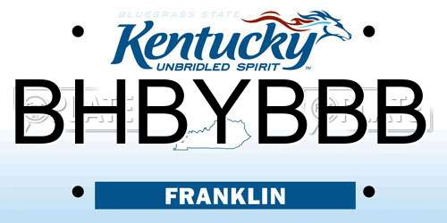 BHBYBBB Kentucky License Plate