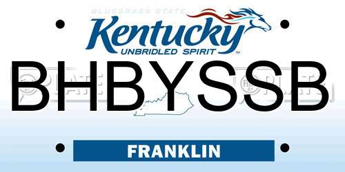 BHBYSSB Kentucky License Plate