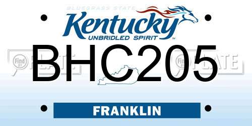 BHC205 Kentucky License Plate