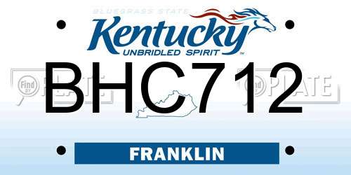 BHC712 Kentucky License Plate