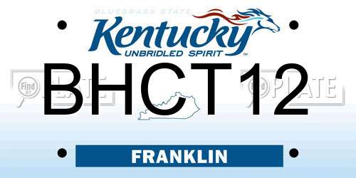 BHCT12 Kentucky License Plate