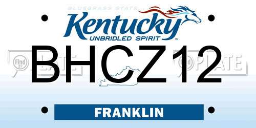 BHCZ12 Kentucky License Plate