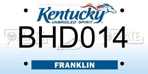 BHD014 Kentucky License Plate