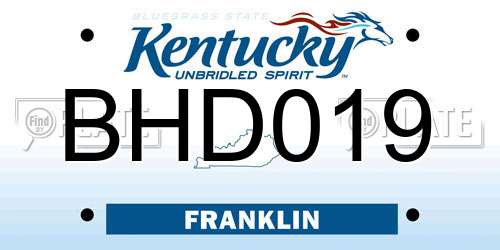 BHD019 Kentucky License Plate