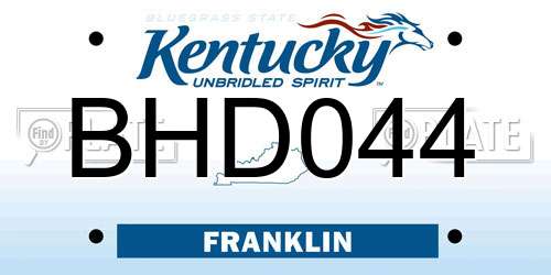 BHD044 Kentucky License Plate