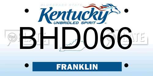 BHD066 Kentucky License Plate
