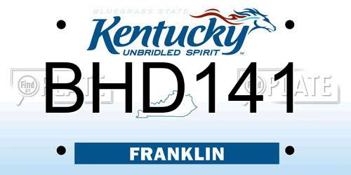 BHD141 Kentucky License Plate
