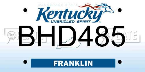 BHD485 Kentucky License Plate