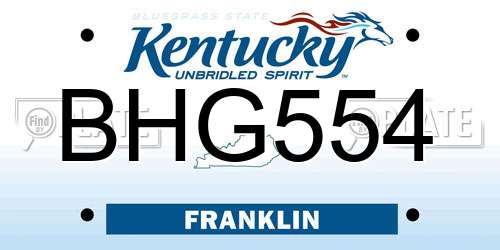 BHG554 Kentucky License Plate