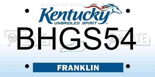 BHGS54 Kentucky License Plate