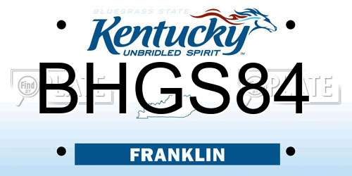 BHGS84 Kentucky License Plate
