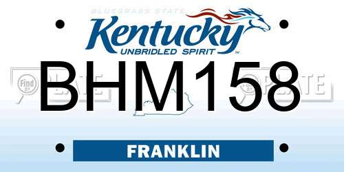 BHM158 Kentucky License Plate