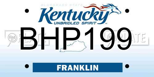 BHP199 Kentucky License Plate
