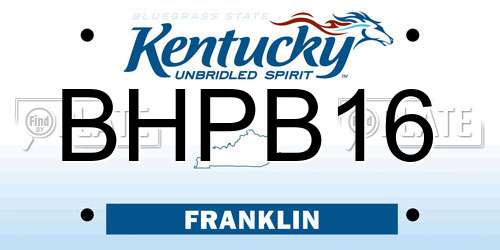 BHPB16 Kentucky License Plate