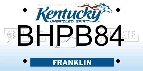 BHPB84 Kentucky License Plate