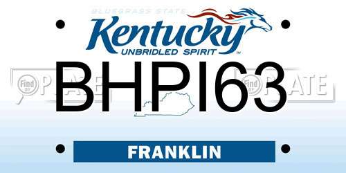 BHPI63 Kentucky License Plate