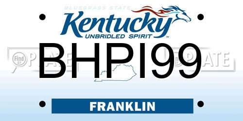 BHPI99 Kentucky License Plate