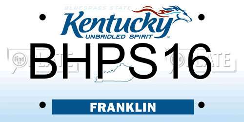 BHPS16 Kentucky License Plate