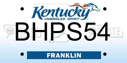 BHPS54 Kentucky License Plate