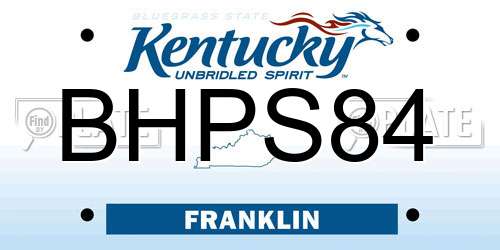 BHPS84 Kentucky License Plate