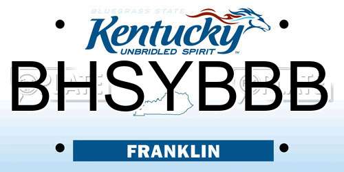 BHSYBBB Kentucky License Plate