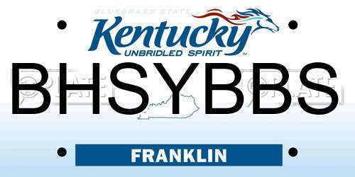 BHSYBBS Kentucky License Plate
