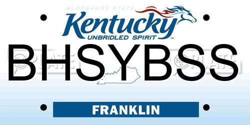 BHSYBSS Kentucky License Plate