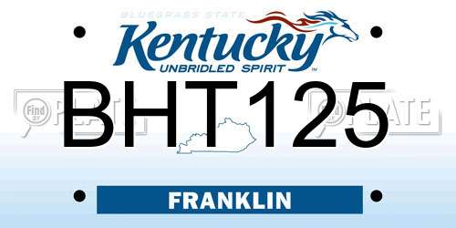 BHT125 Kentucky License Plate