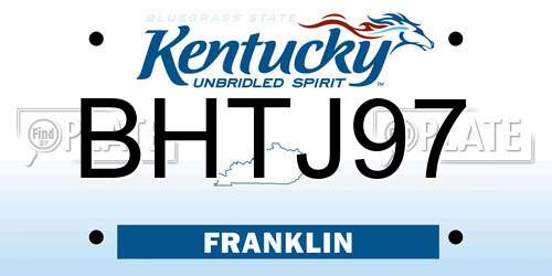 BHTJ97 Kentucky License Plate