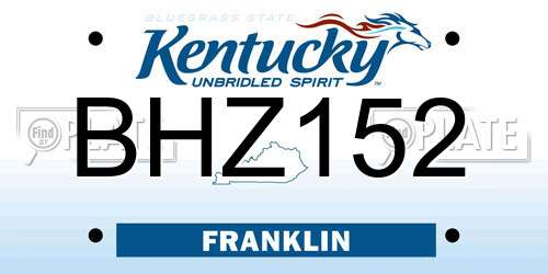 BHZ152 Kentucky License Plate