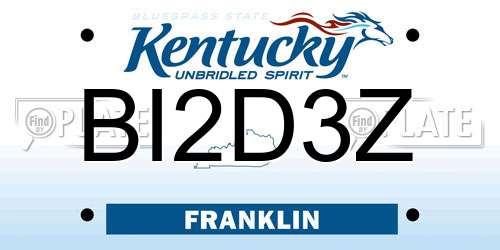 BI2D3Z Kentucky License Plate