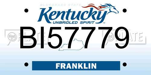 BI57779 Kentucky License Plate